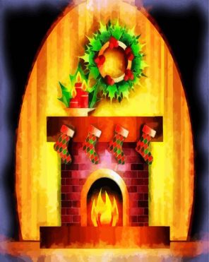 Christmas fireside Paint By Numbers