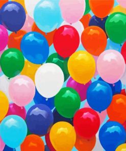 Multicolor Ballons Paint By Numbers