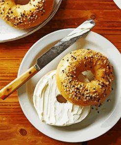 Cream Cheese Bagel Paint By Numbers