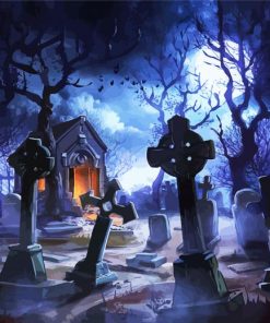 Scary Graveyard Paint By Numbers