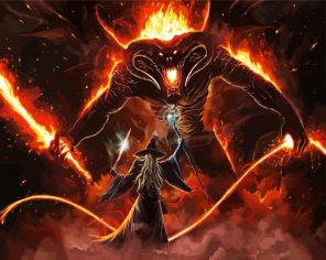 Gandalf And Balrog Paint By Numbers