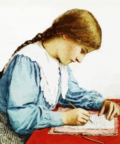 Girl Writing lettre Paint By Numbers