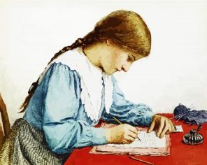 Girl Writing lettre Paint By Numbers