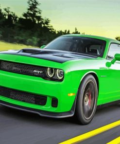 Green Dodge Hellcat Paint By Numbers