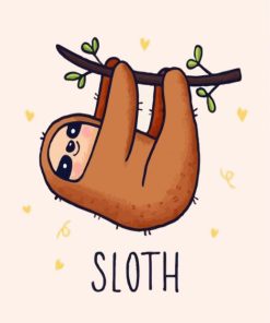 Sloth Holding Branch Paint By Numbers