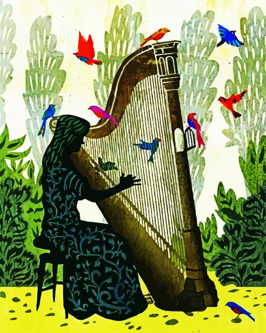 Harp Player Paint By Numbers