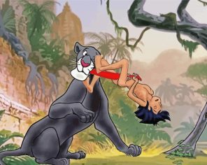 Mowgli And Bagheera Paint By Numbers