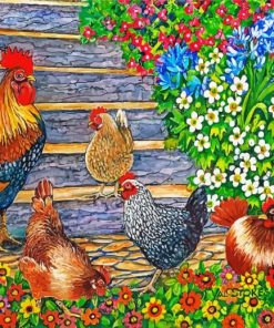 Rooster And Hen Paint By Numbers