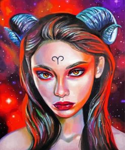 Artistic Aries Lady Paint By Numbers