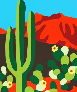 Colorful Cactus Paint By Numbers
