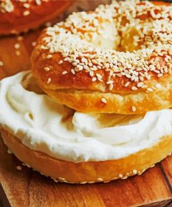Bagel With Cream Paint By Numbers