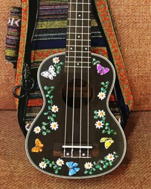 Floral Guitar Paint By Numbers