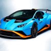 Blue Huracan Engine Paint By Numbers