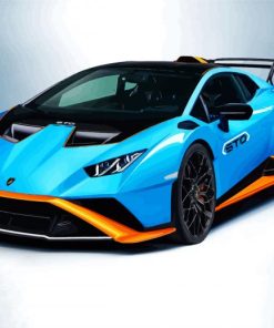 Blue Huracan Engine Paint By Numbers