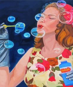 Classy Lady With Bubbles Paint By Numbers