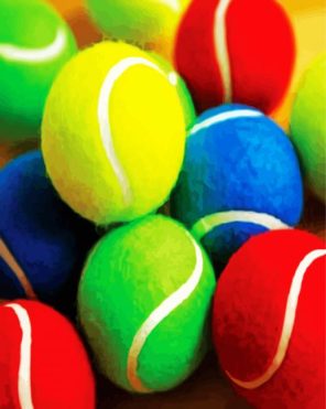 Colorful Tennis Balls Paint By Number