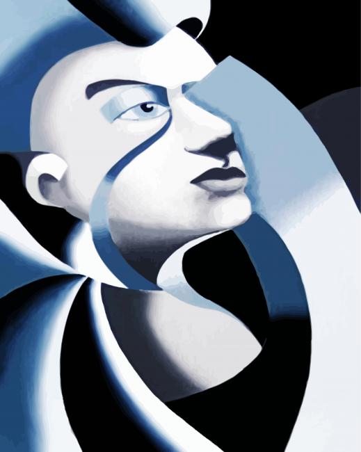 Cubism White Face Paint By Numbers