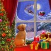 Dog Watching Santa Paint By Numbers