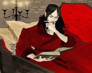 Vampire Reading Paint By Numbers