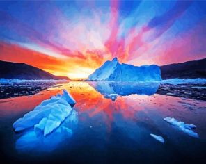 Sunset On Ice Paint By Numbers