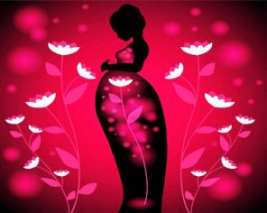 Pregnant Floral Lady Paint By Numbers