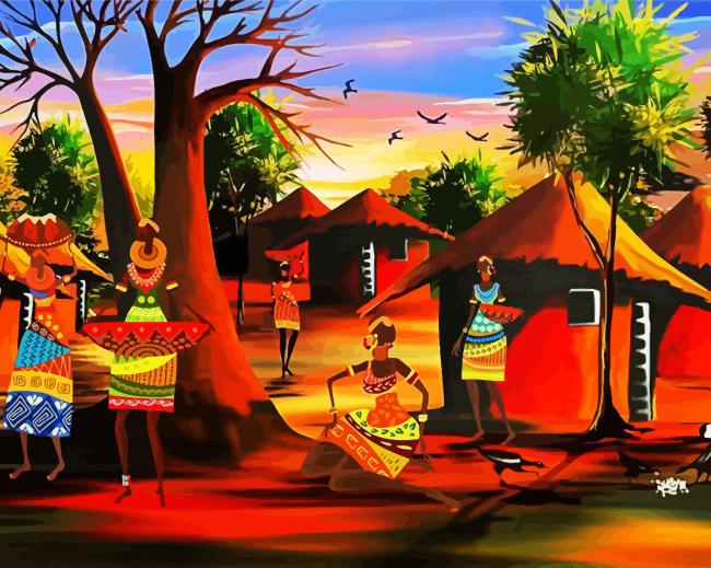 African Camp Paint By Numbers
