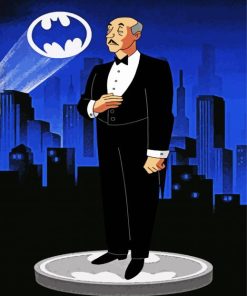 Alfred With Batman Sign Paint By Numbers