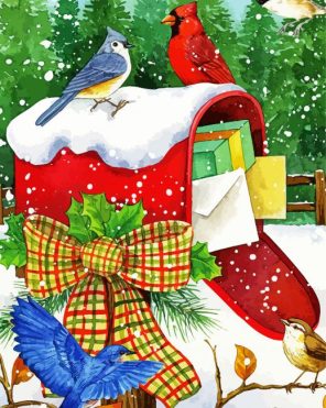 Christmas Birds Paint By Numbers