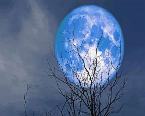 Blue Big Moon Paint By Numbers