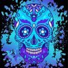 Blue Sugar Skull Paint By Numbers