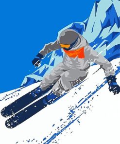 Downhill Skier Paint By Numbers