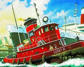 Aesthetic TugBoat Paint By Numbers