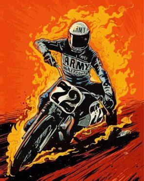 Illustration Motocross Paint By Numbers