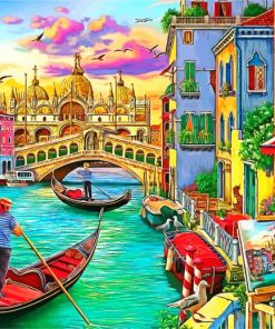 Venice Gondolas Art Paint By Numbers