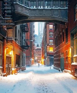 Snowy Alley Paint By Numbers