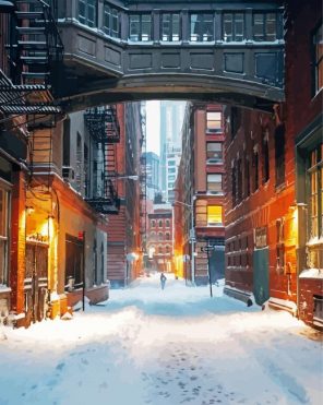 Snowy Alley Paint By Numbers