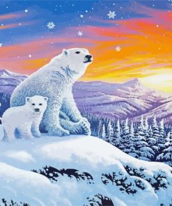 Snow Bears Paint By Numbers
