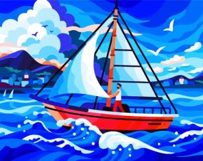 Artistic Sail Boat Paint By Numbers