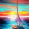 Sail Boat Sunset Paint By Numbers
