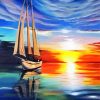Colorful Sail Boat Paint By Numbers