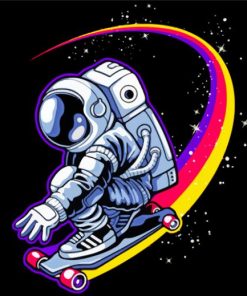 Astronaut Skateboarder Paint By Numbers