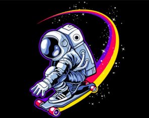 Astronaut Skateboarder Paint By Numbers