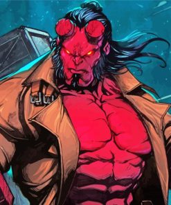Red Hellboy Paint By Numbers