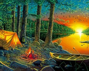 Forest Tent Paint By Numbers