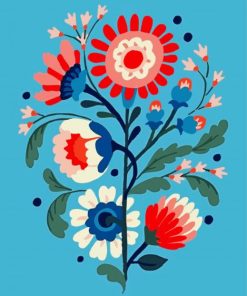 Stylish Flowers Art Paint By Numbers