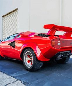 Red Lamberghini Countach Paint By Numbers