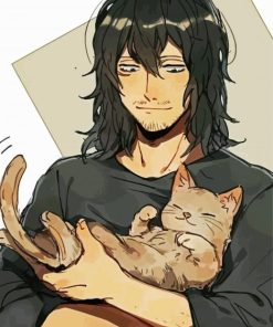 Aizawa With Cat Paint By Numbers
