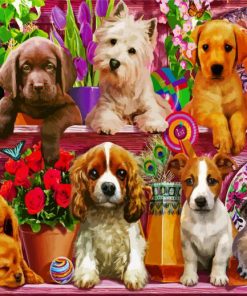 Stylish Puppies Paint By Numbers