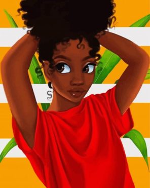 Artistic Afro Girl Paint By Numbers