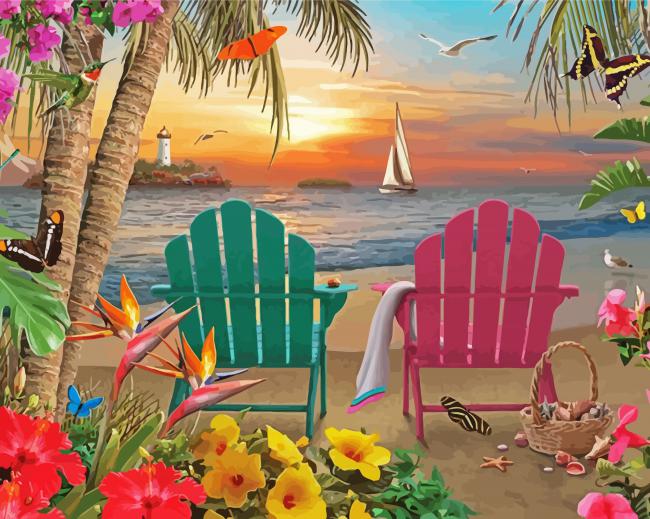 Seaside Chairs Paint By Numbers